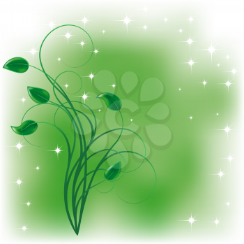 Royalty Free Clipart Image of a Leafy Vine