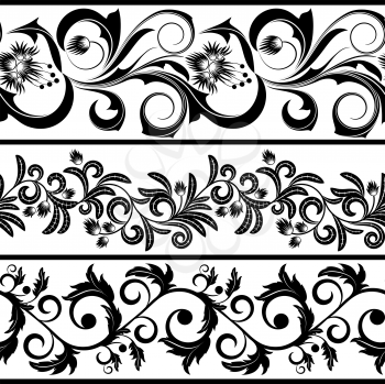 Royalty Free Clipart Image of Three Black and White Borders