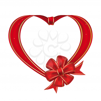 Royalty Free Clipart Image of a Bow Heart