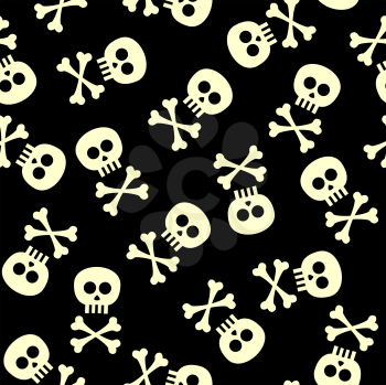 Royalty Free Clipart Image of a Skull and Crossbones Background