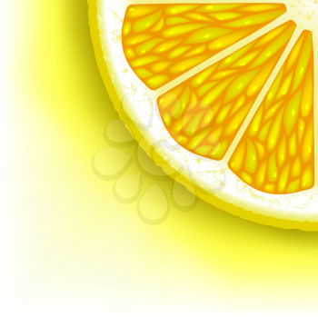Royalty Free Clipart Image of a Lemon Slice Background
