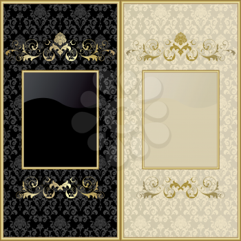 Royalty Free Clipart Image of Black and Gold Backgrounds