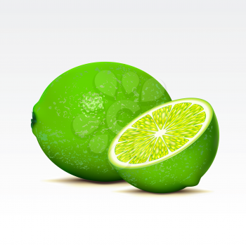 Royalty Free Clipart Image of a Lime and a Half