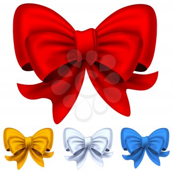 Royalty Free Clipart Image of a Set of Bows