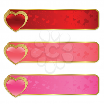 Royalty Free Clipart Image of Valentine Banners