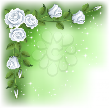 Royalty Free Clipart Image of a White Rose Border