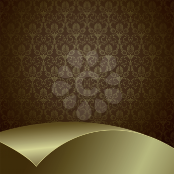 Royalty Free Clipart Image of a Brown Background With a Border on the Bottom