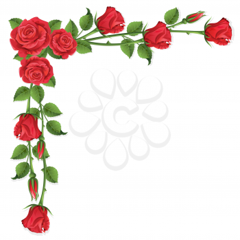 Royalty Free Clipart Image of a Rose Border