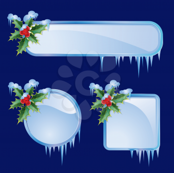 Royalty Free Clipart Image of a Set of Winter Frames