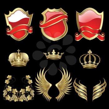 Royalty Free Clipart Image of a Heraldic Elements