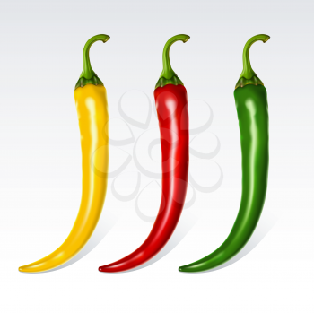 Royalty Free Clipart Image of Three Peppers