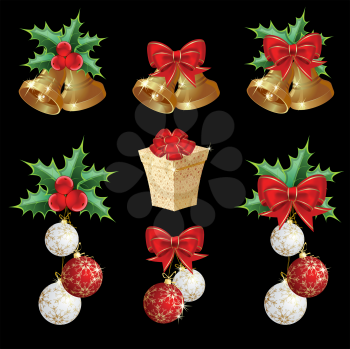Royalty Free Clipart Image of a Set of Christmas Images