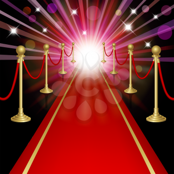 Red carpet with guard. Clipping Mask. Mesh.This file contains transparency.EPS10
