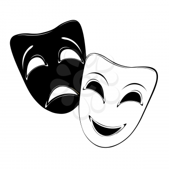 Theatrical mask on a white background.