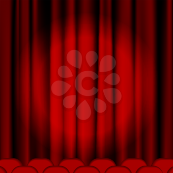 Red curtains to theater stage. Mesh.EPS10.This file contains transparency.