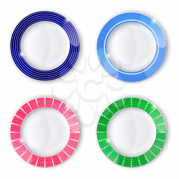Royalty Free Clipart Image of Four Plates