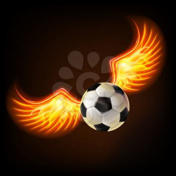 Soccer ball with burning wings.Mesh.This file contains transparency.