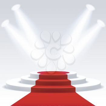 Red carpet with pedestal.Mesh.This file contains transparency.