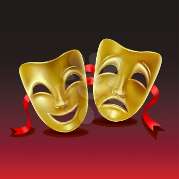 Theatrical masks.  Mesh. Clipping Masksolated. Mesh. Clipping Mask