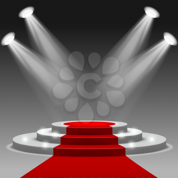Red carpet with pedestal Mesh.This file contains transparency