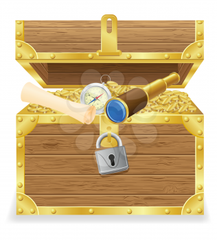 Royalty Free Clipart Image of a Chest with Stuff in it