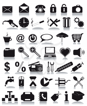 Royalty Free Clipart Image of a Black Icons