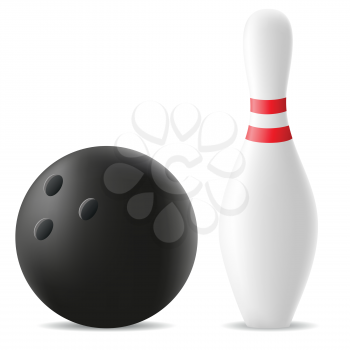 Royalty Free Clipart Image of a Bowling Ball and Pin