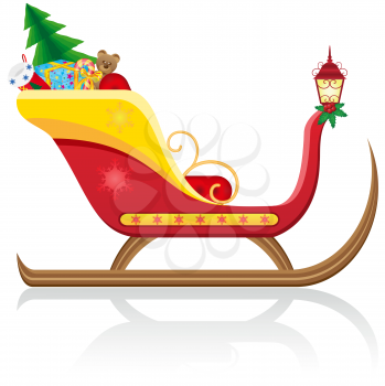 Royalty Free Clipart Image of a Christmas Sleigh