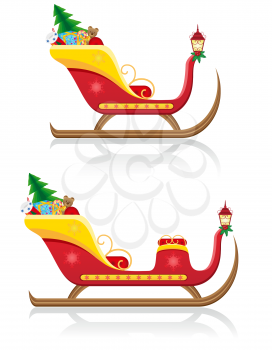 Royalty Free Clipart Image of Christmas Sleighs