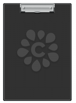 Royalty Free Clipart Image of a Black Clipboard