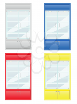 Royalty Free Clipart Image of Coloured Showcases