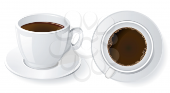 Royalty Free Clipart Image of Cups of Coffee