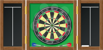 Royalty Free Clipart Image of a Dart Game