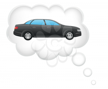 Royalty Free Clipart Image of a Dream Car