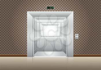 Royalty Free Clipart Image of an Open Elevator