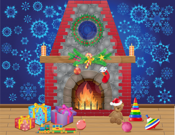 Royalty Free Clipart Image of a Christmas Scene