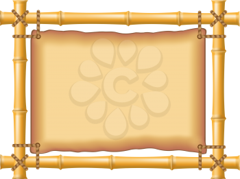 Royalty Free Clipart Image of a Bamboo and Parchement Frame