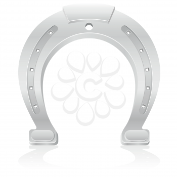 Royalty Free Clipart Image of a Silver Horseshoe