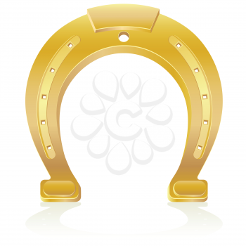 Royalty Free Clipart Image of a Gold Horseshoe