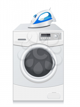 Royalty Free Clipart Image of a Washer and Iron