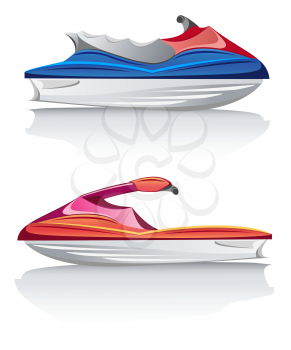 Royalty Free Clipart Image of Jet Skis