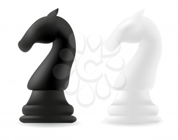 Royalty Free Clipart Image of Chess Knight Pieces