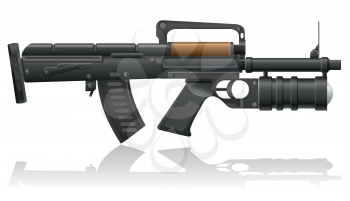 Royalty Free Clipart Image of a Machine Gun with a Grenade Launcher