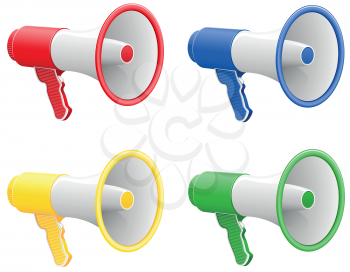 Royalty Free Clipart Image of Megaphones
