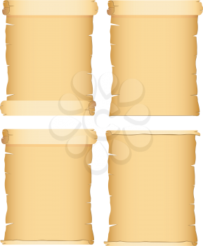 Royalty Free Clipart Image of a Set of Scrolls