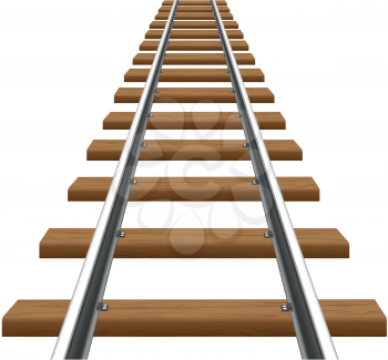 Royalty Free Clipart Image of a Rails with Wooden Sleepers