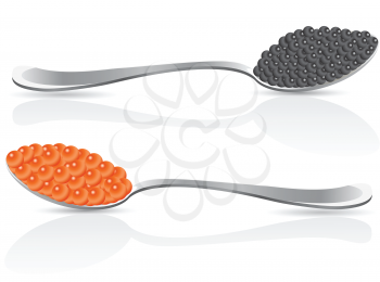 Royalty Free Clipart Image of Black and Red Caviar