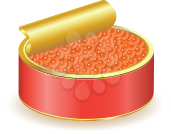 Royalty Free Clipart Image of a Tin of Red Caviar