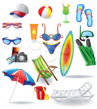 Royalty Free Clipart Image of a Beach Item Set