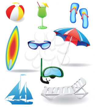 Royalty Free Clipart Image of a Beach Items